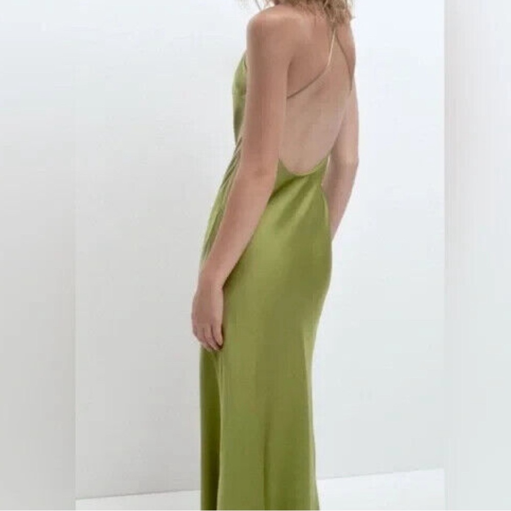 Zara Satin Green Dress